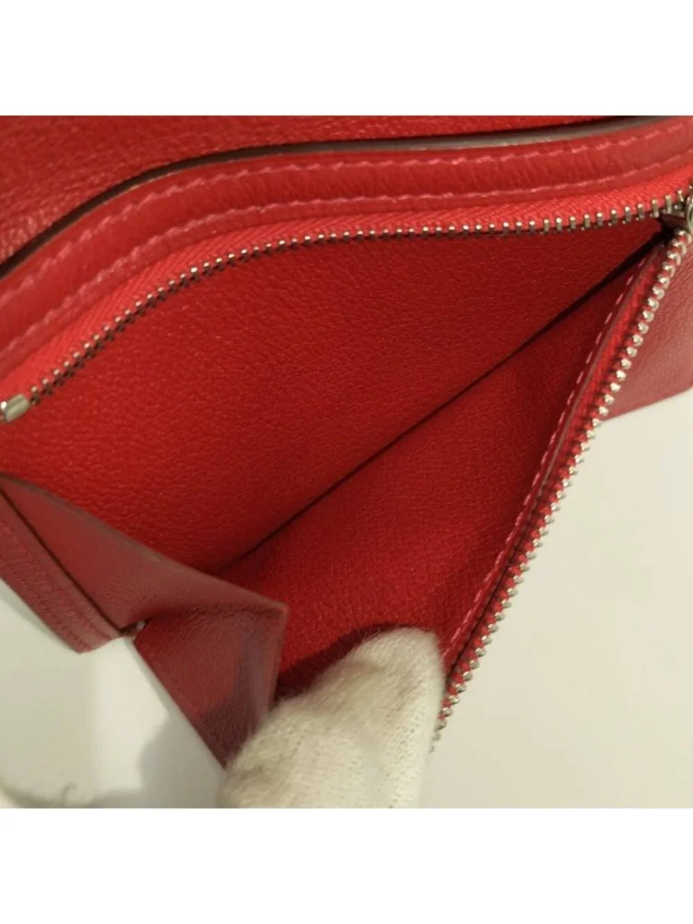 Hermes Bearn Compact Wallet Rougexsilver